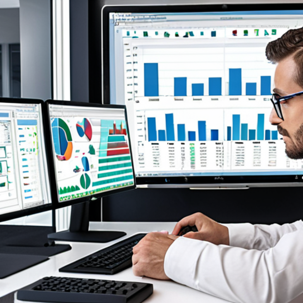 **Data Scientist at Work:** A busy data scientist in a modern office setting, analyzing complex charts and graphs on multiple monitors. Emphasize the use of popular tools like Python and a cloud-based platform. The scene should convey both the challenge and excitement of big data analysis.