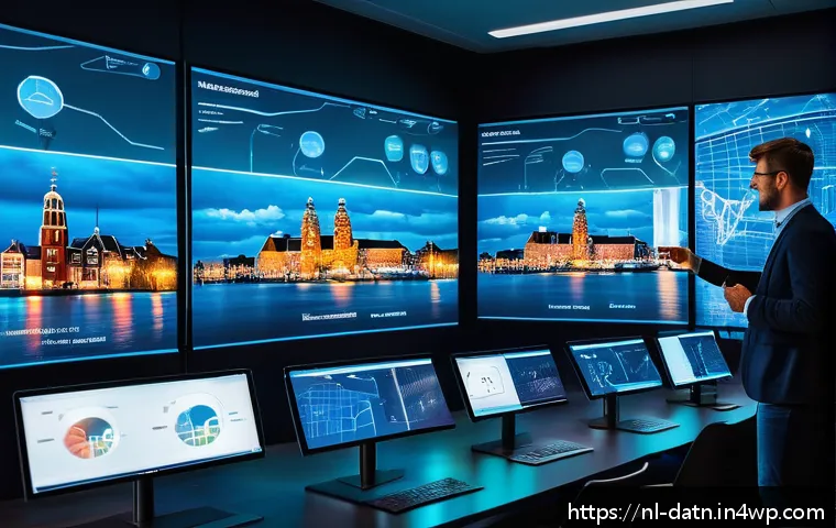 분석 성과를 높이기 위한 전략적 프레임워크 선택 - A modern data analytics office environment in the Netherlands, featuring diverse professionals colla...